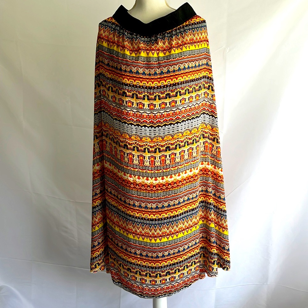 Lularoe lined long skirt, elastic waistband, Size XL, polyester